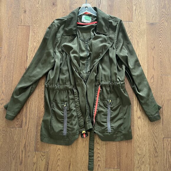 Anthropologie Gisborne Obi Trench Anorak Olive Green Jacket Women’s XL - Picture 1 of 9